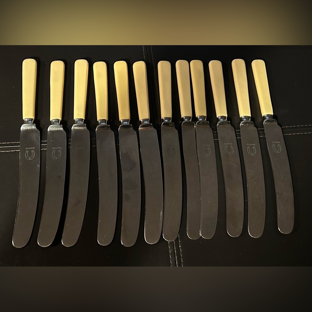 Set of 12 Vintage Sheffield RustFri Bakelite knives
